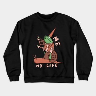 Frog Riding A Snail Crewneck Sweatshirt